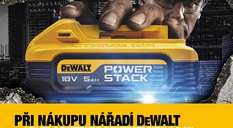 Kup produkt DEWALT s bateriemi PowerStack 5 Ah a dostaneš baterii PowerStack DCBP518 ZDARMA.