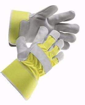 ČERVA rukavice CURLEW HiVis kombinované, žluté, vel.10,5 hovězí štípenka