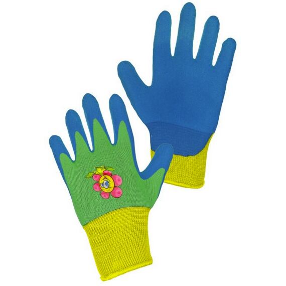 CXS rukavice pracovní DRAGO dětské, máčené v nitrilu, vel.5, modré