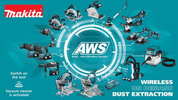 AWS pro spojení vysavače a strojů s potřebou odsávání prachu.