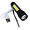 ruční aku svítilna LED COB 1W, dobíjení USB