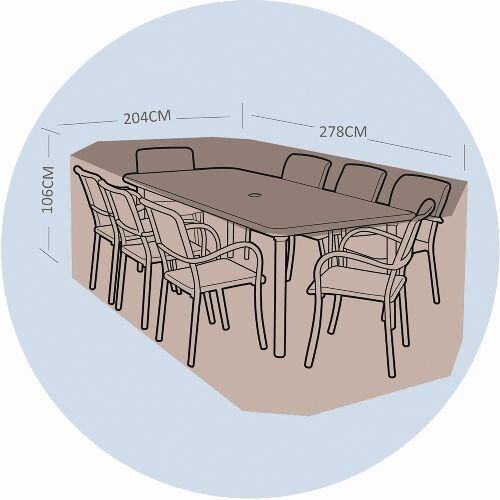 plachta krycí na set 8 židlí a obdélníkový stůl 278*204*106cm 791703