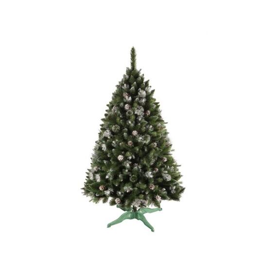 stromek vánoční 160cm s šiškami a stříbrnými konci + stojan 91462