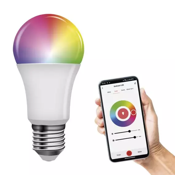 EMOS LED chytrá žárovka GoSmart A60/E27, 11W, 1050lm, RGB, stmívatelná, Wi-Fi