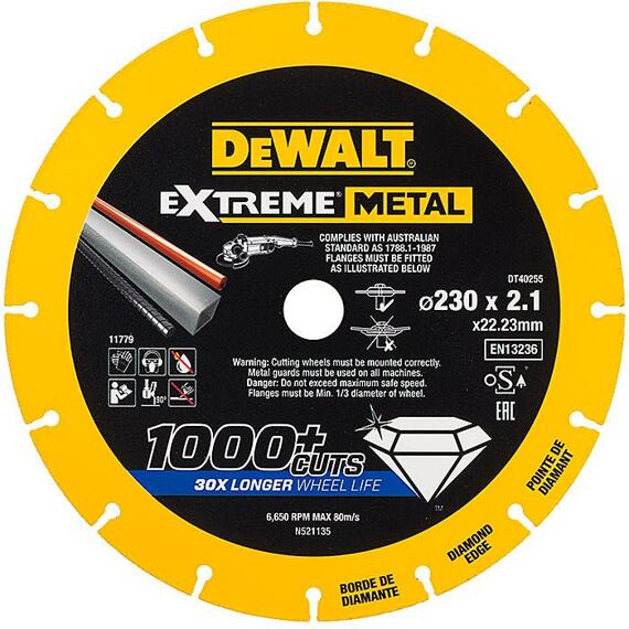 DeWalt DT40253 diamantový řezací kotouč na kov 150*22,2*1,3mm EXTREMEMETAL