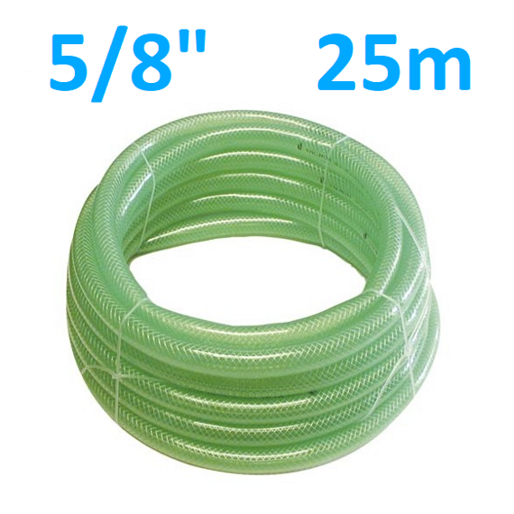 VALMON hadice 1122 5/8" (15,9/22mm) opletená transparentní zelená, balení 25m