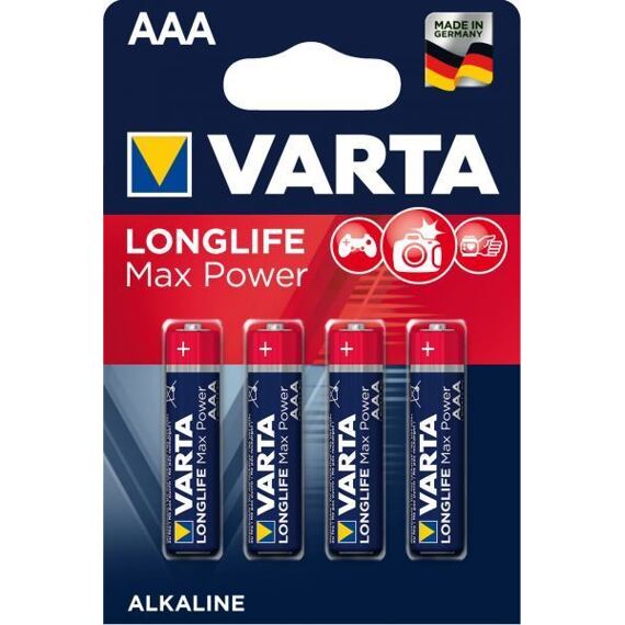 VARTA baterie alkalická Longlife Max Power AAA, LR3, mikrotužka, 1ks