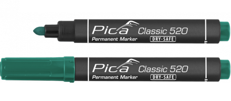 PICA permanentní značkovač industry pro průmyslové použití kulatý hrot, voděodolný zelený 520/36