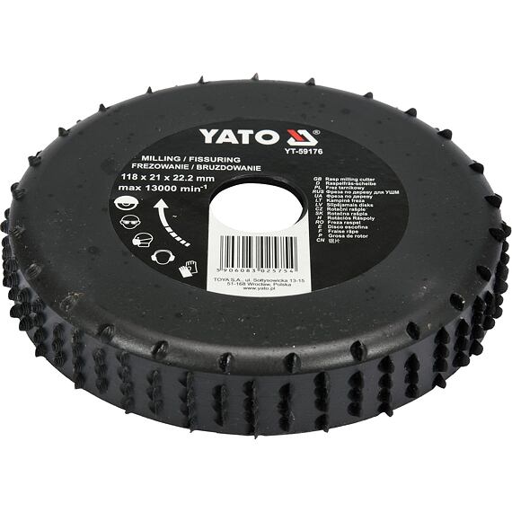 YATO rašple rotační pro úhlovou brusku 118/22,2mm frézovací čelní YT-59176