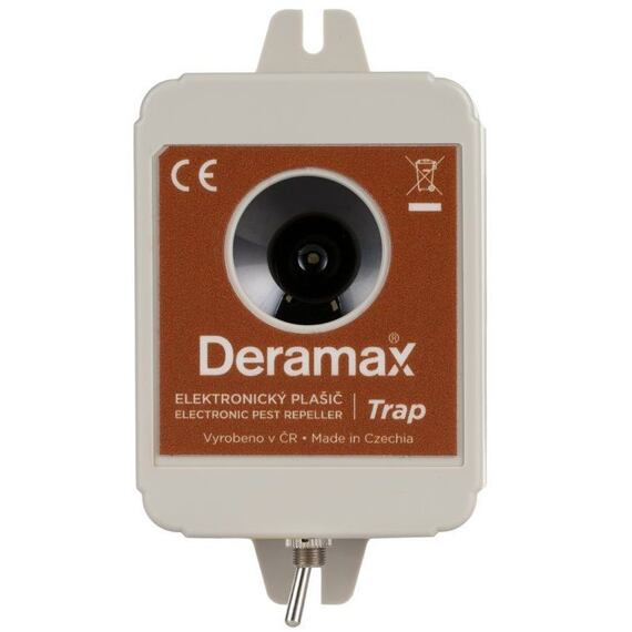 DERAMAX Trap ultrazvukový plašič (odpuzovač) koček, psů a divoké zvěře, 9V