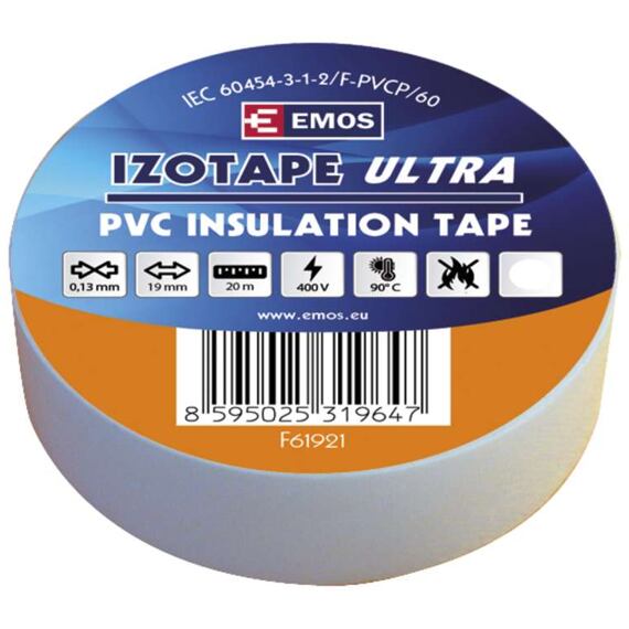 EMOS izolační páska 19mm/20m PVC bílá F61921