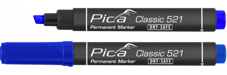 PICA permanentní značkovač industry pro průmyslové použití plochý hrot, voděodolný modrý 521/41