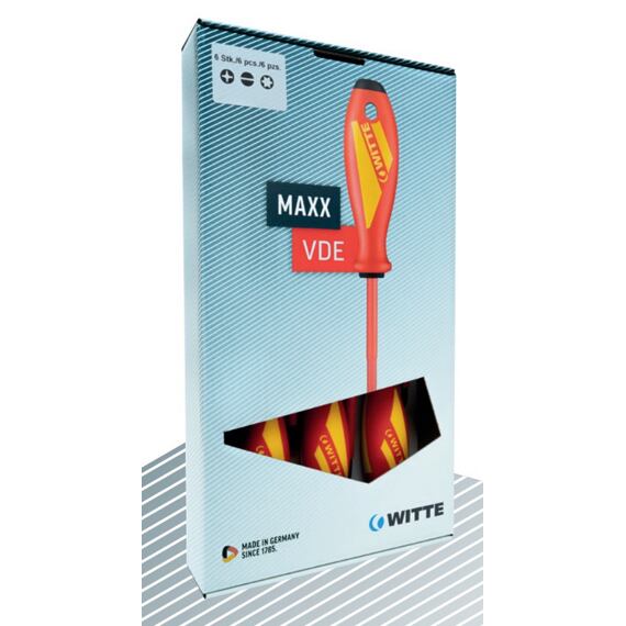 WITTE sada šroubováků MAXX VDE 1000V, PL+PZ+zkoušečka, 6-dílná