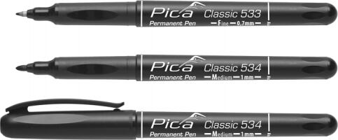 PICA permanentní značkovač pen fine 0,7mm, voděodolný, černý 533/46