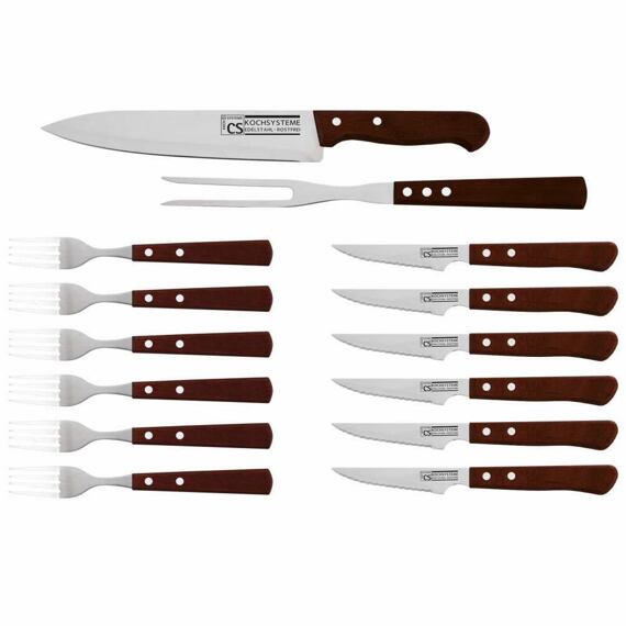 SOLINGEN příbor steakový 6*nůž + vidlička, s porcovacím příborem vidlička + nůž