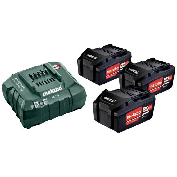 METABO Basic-Set 4Ah (3* akumulátor 18V/4Ah + nabíječka ASC 30-36 V) krabice