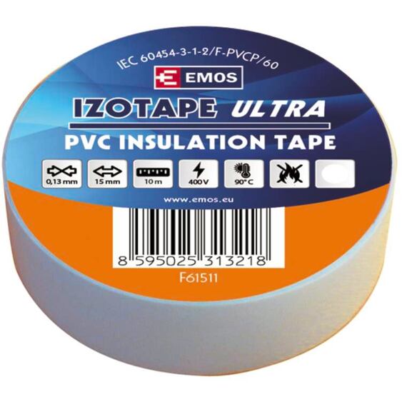 EMOS izolační páska 15mm/10m PVC bílá F61511