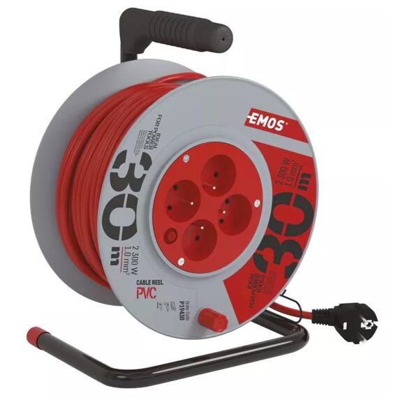 EMOS kabel 230V prodlužovací 30m/4Z PVC 3*1mm buben P19430