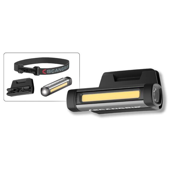 SCANGRIP čelovka FLEX WEAR KIT, bodové a prostorové světlo, 75-150/100 lm, dobíjecí USB