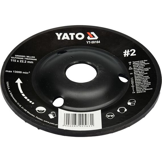 YATO rašple rotační pro úhlovou brusku 115/22,2mm YT-59164