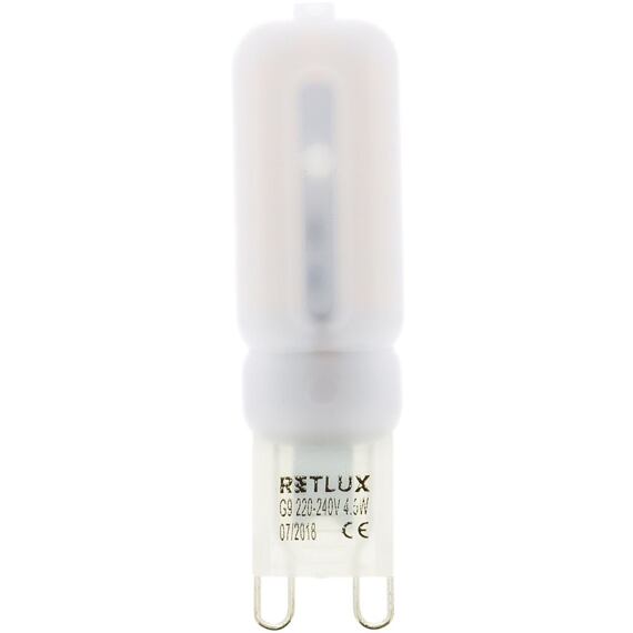 RETLUX RLL 297 LED žárovka 4,5W, 400lm, patice G9, teplá bílá