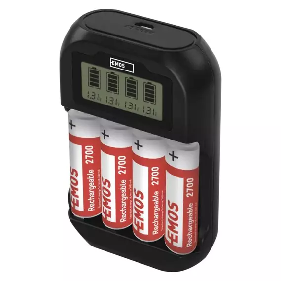 EMOS BCN-41D nabíječka baterií + 4* AA 2700mAh, N9331