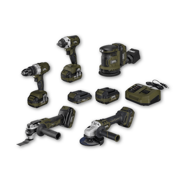 NAREX set strojů SET-MIX CMFLG Camouflage, 5* stroj + aku 2Ah + aku 4Ah, nabíječka, 65406390