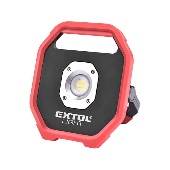 EXTOL Light LED aku reflektor 10W, 1200lm, přenosný, 3* nebo 6*AA 43260