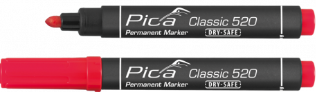 PICA permanentní značkovač industry pro průmyslové použití kulatý hrot, voděodolný červený 520/40
