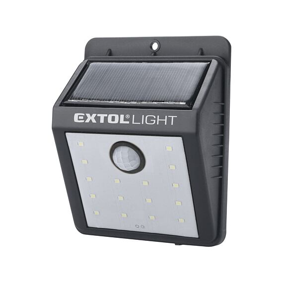 EXTOL Light světlo nástěnné solární PIR čidlo, 120lm, 43130
