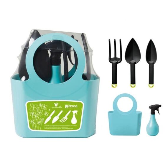 zahradnický set GARDEN BREAK, taška+rozprašovač+3ks zahradního nářadí, modrý