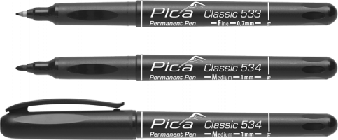 PICA permanentní značkovač pen medium 1mm, voděodolný, černý 534/46 