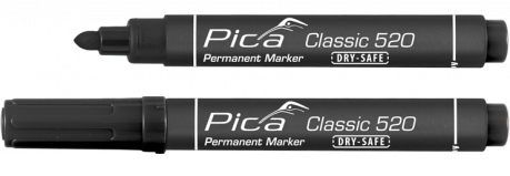 PICA permanentní značkovač industry pro průmyslové použití kulatý hrot, voděodolný černý 520/46