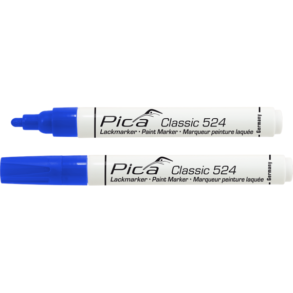 PICA lakový permanentní značkovač pro průmyslové použití kulatý hrot, voděodolný modrý 524/41