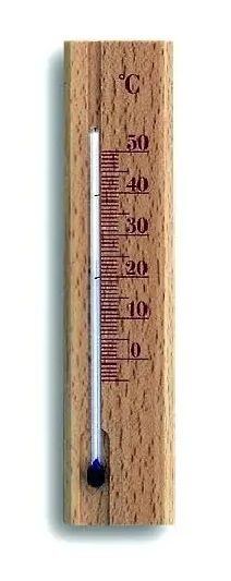 teploměr pokojový 15cm dřevěný hnědý, 12.1032.05